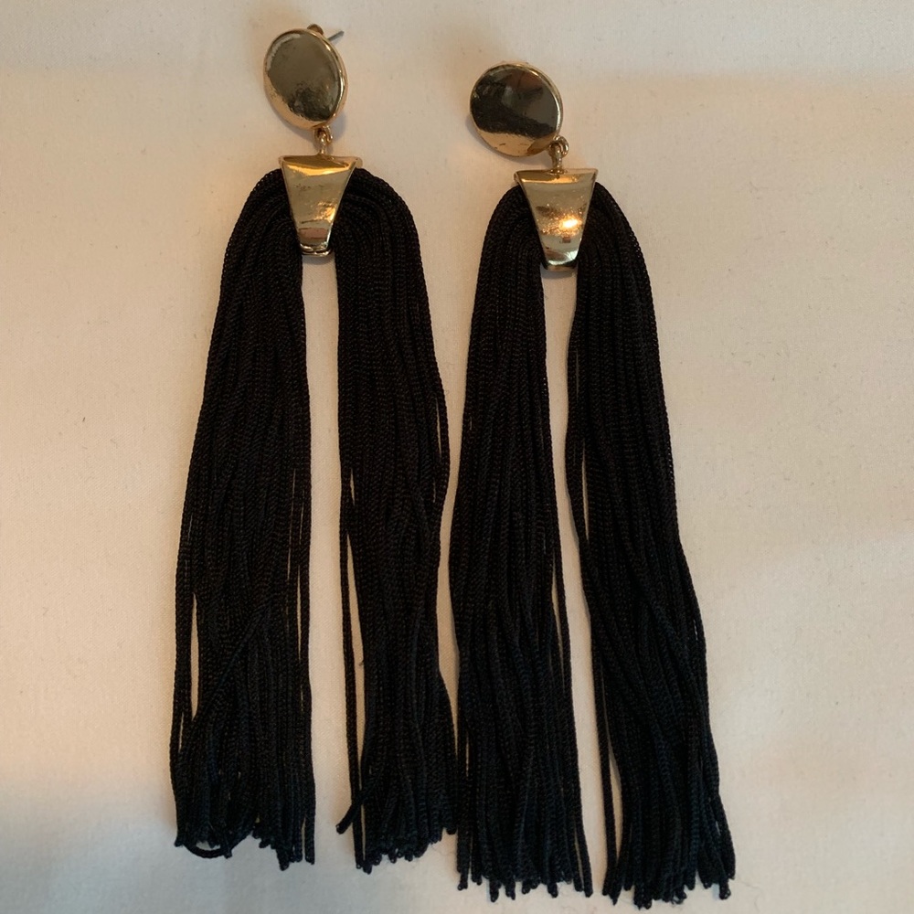 Black tassel earrings